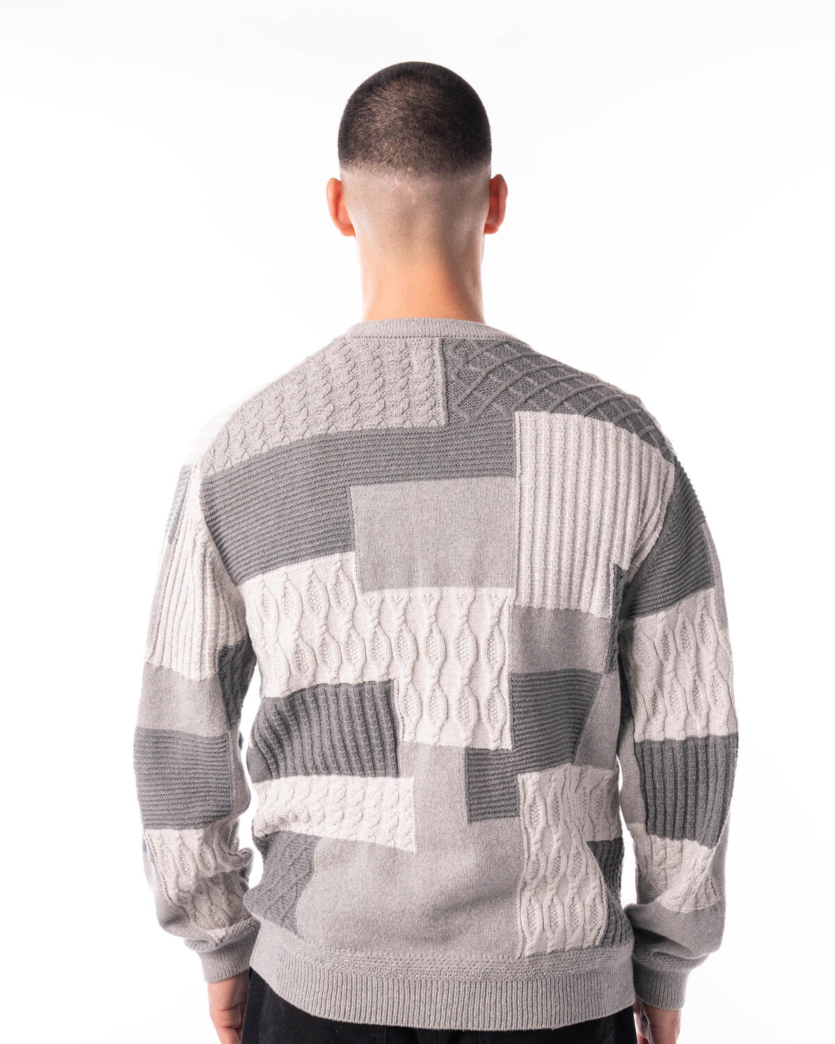 Beams+ Cardigan Patchwork Like Jacquard | 3815001515615 | AFEW STORE